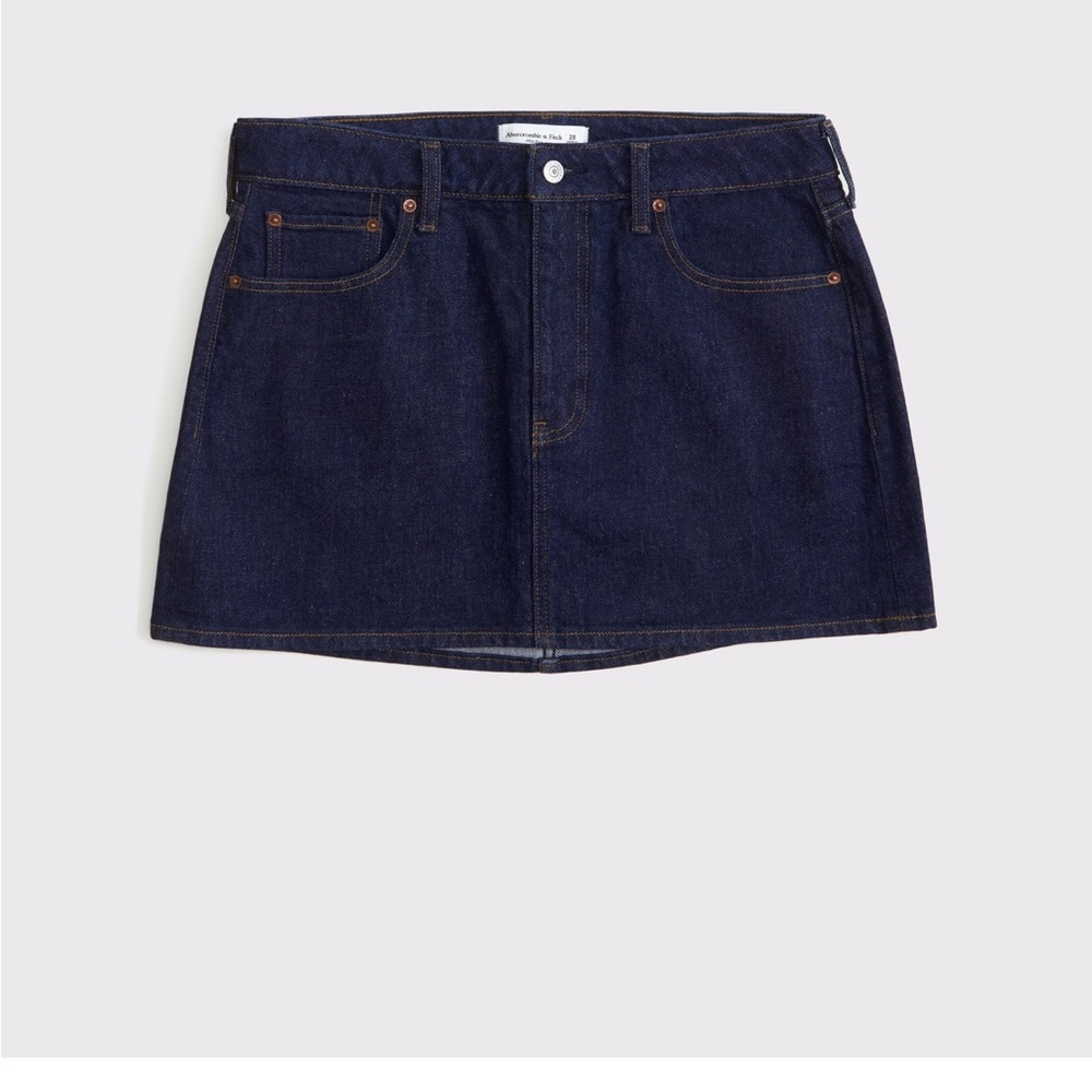 Abercrombie Curve Love Mid Rise Denim Mini Skirt